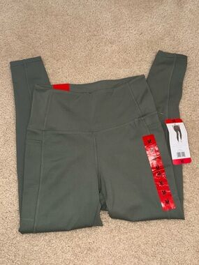 Danskin Olive Green Womens High-Waist Leggings, Sz M, NWT